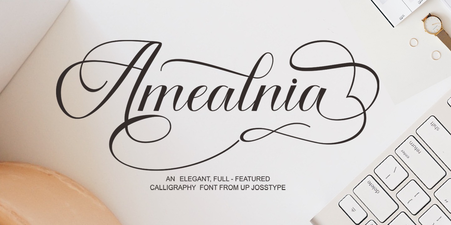 Пример шрифта Amealnia